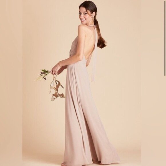 NWT: Birdy Grey Moni Convertible Dress Size Medium Nude Neutral Beige Bridesmaid - Picture 2 of 12